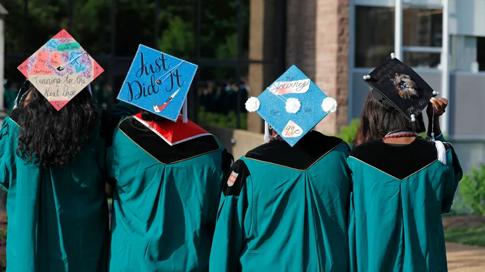 students at commencement